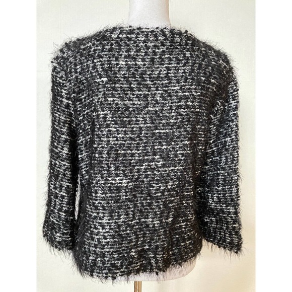 Vince Camuto Pullover Sweater Black Metallic Fringe Sz Medium M - Picture 5 of 7